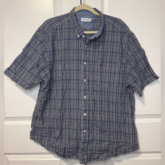 Nautica Other - Nautica Men's Navy Plaid Button Down Shirt